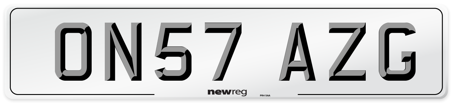 ON57 AZG Number Plate from New Reg
